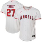 Youth Los Angeles Angels Mike Trout #27 White Home Replica Player Jersey