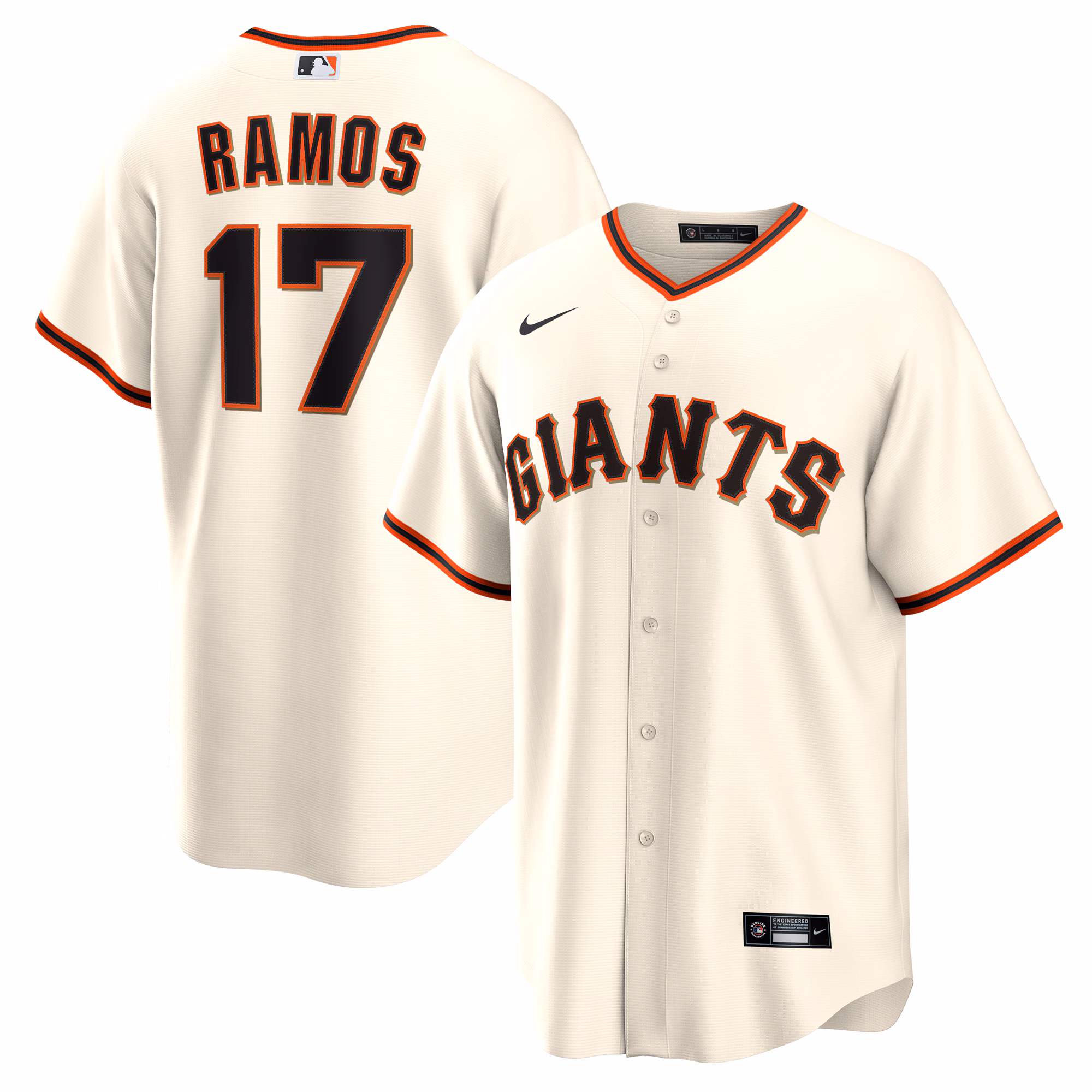 Men's San Francisco Giants Heliot Ramos #17 Cream Home Replica Jersey
