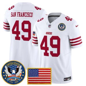 San Francisco #49 San Francisco 49ers United States 250th Anniversary Patch Vapor Limited Jersey - All Stitched