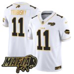 Mitchell Trubisky #11 Buffalo Bills BUF 2024 Bills Mafia Patch Gold Vapor Limited Jersey - All Stitched