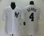 Men's New York Yankees #4 Lou Gehrig White Throwback Stitched Cool Base  Jersey