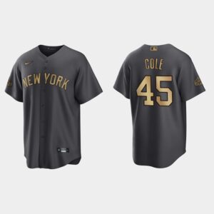 Men's New York Yankees #45 Gerrit Cole 2022 All-Star Game Cool Base Jersey - Charcoal