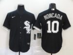 Men's Chicago White Sox #10 Yoan Moncada Black Stitched Cool Base  Jersey