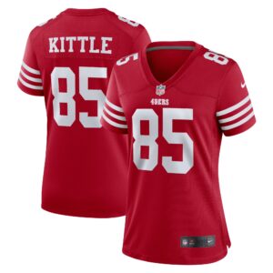 George Kittle San Francisco 49ers  Women's Team Game Player Jersey - Scarlet