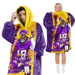 Adult JJ 18 Minnesota Football Unisex Blanket Hoodie