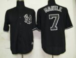New York Yankees #7 Mickey Mantle Black Fashion Stitched Jersey