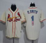 St. Louis Cardinals #1 Ozzie Smith Cream USA Flag Fashion Stitched Jersey