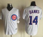 Chicago Cubs #14 Ernie Banks White Strip New Cool Base Stitched Jersey