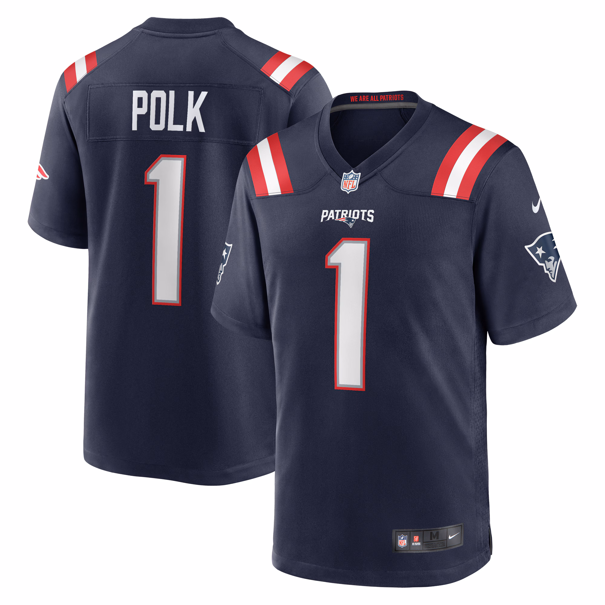 Ja'Lynn Polk New England Patriots Team Game Jersey -  Navy