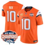Bo Nix #10 Denver Broncos DEN AFC West Champions Patch Vapor Limited Jersey V2 - All Stitched
