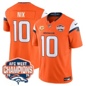Bo Nix #10 Denver Broncos DEN AFC West Champions Patch Vapor Limited Jersey V2 - All Stitched