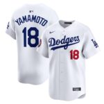 Men's #18 Yoshinobu Yamamoto Los Angeles Dodgers  2025 World Tour: Tokyo Series Home Limited Player White Jersey