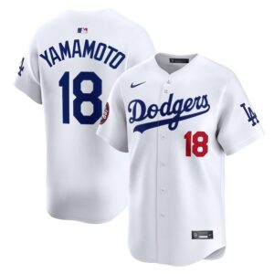 Men's #18 Yoshinobu Yamamoto Los Angeles Dodgers  2025 World Tour: Tokyo Series Home Limited Player White Jersey