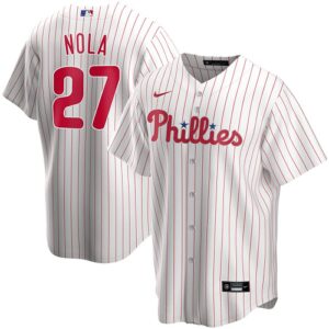 Men's  Philadelphia Phillies #27 Aaron Nola White Home 2020 Jersey