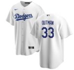 Men's Los Angeles Dodgers #33 James Outman  White Cool Base Jersey