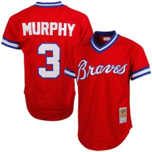 Atlanta Braves Dale Murphy #3 Mitchell & Ness Scarlet Authentic Batting Practice Jersey