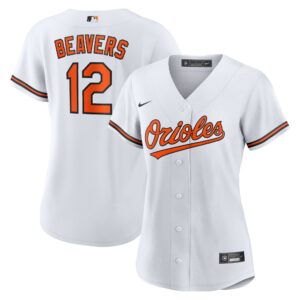 Women's Baltimore Orioles Dylan Beavers #12 White Home Replica Jersey