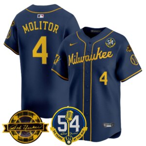 Paul Molitor #4 Milwaukee Brewers 54 Seasons for Brewers Vapor Premier Limited Jersey - All Stitched