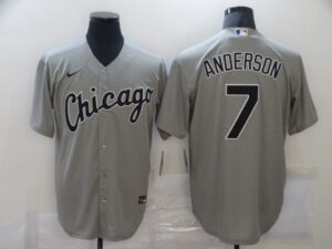 Men's Chicago White Sox #7 Tim Anderson Grey Stitched Cool Base  Jersey