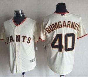 San Francisco Giants #40 Madison Bumgarner Cream New Cool Base Stitched Jersey