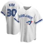 Men's Toronto Blue Jays #30 Alejandro Kirk White Cool Base Stitched Jersey