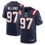 Men's New England Patriots #97 Milton Williams Navy Game Player Jersey