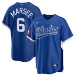 Jakob Marsee #6 Italy Baseball 2026 World Baseball Classic Road Stadium Jersey - Navy