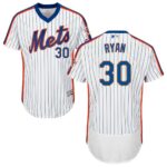 New York Mets #30 Nolan Ryan WhiteBlue Strip Flexbase Collection Alternate Stitched Jersey