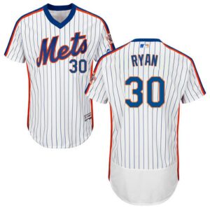 New York Mets #30 Nolan Ryan WhiteBlue Strip Flexbase Collection Alternate Stitched Jersey