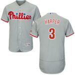 Philadelphia Phillies #3 Bryce Harper Grey Flexbase Collection Stitched Jersey
