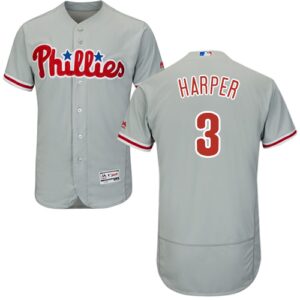 Philadelphia Phillies #3 Bryce Harper Grey Flexbase Collection Stitched Jersey