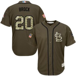 St. Louis Cardinals #20 Lou Brock Green Salute to Service Stitched Jersey