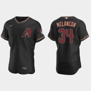 Men's Arizona Diamondbacks #34 Mark Melancon Alternate Black Flex Base Jersey