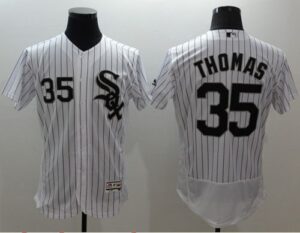 Chicago White sox #35 Frank Thomas White(Black Strip) Flexbase Collection Stitched Jersey