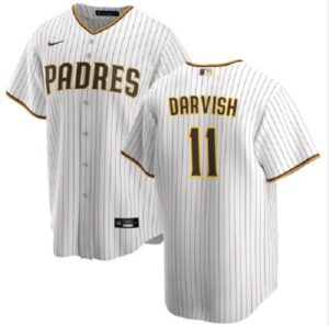 Men's  San Diego Padres #11 Yu Darvish White Home Jersey