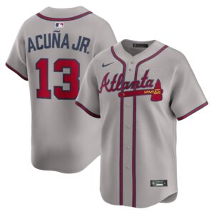 Atlanta Braves Ronald Acuña Jr. #13 Gray Road Limited Player Jersey