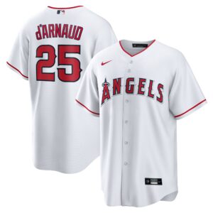 Los Angeles Angels Travis d'Arnaud #25 White Home Replica Jersey
