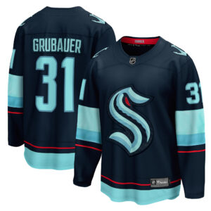 Philipp Grubauer Seattle Kraken Home Premier Breakaway Player Jersey - Deep Sea Blue