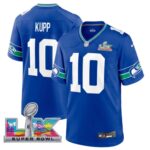 Cooper Kupp #10 Seattle Seahawks Super Bowl LX Patch Royal Throwback Player Game Jersey