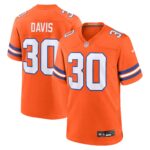 Terrell Davis Denver Broncos Mile High Collection 1977 Throwback Retired Player Game Jersey - Orange