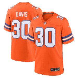 Terrell Davis Denver Broncos Mile High Collection 1977 Throwback Retired Player Game Jersey - Orange
