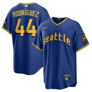 Men's Seattle Mariners #44 Julio Rodriguez  Royal 2023 City Connect Cool Base Player Jersey