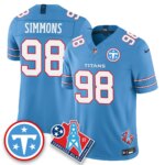 Jeffery Simmons #98 Tennessee Titans Vapor F.U.S.E. Limited Jersey -  Light Blue
