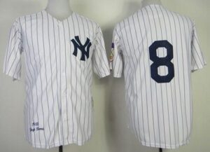 Mitchell And Ness 1951 New York Yankees #8 Yogi Berra Stitched White Throwback Jersey
