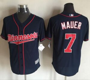 Minnesota Twins #7 Joe Mauer Navy Blue New Cool Base Stitched Jersey