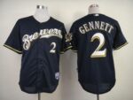 Milwaukee Brewers #2 Scooter Gennett Navy Blue Alternate Cool Base Stitched Jersey