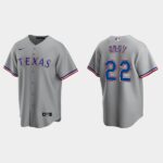 Men's Texas Rangers #22 Jon Gray Gray Road Jersey