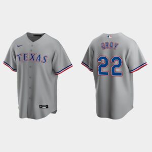 Men's Texas Rangers #22 Jon Gray Gray Road Jersey