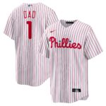 Philadelphia Phillies  White #1 Dad Home Replica Jersey