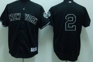 New York Yankees #2 Derek Jeter Stitched Black Jersey